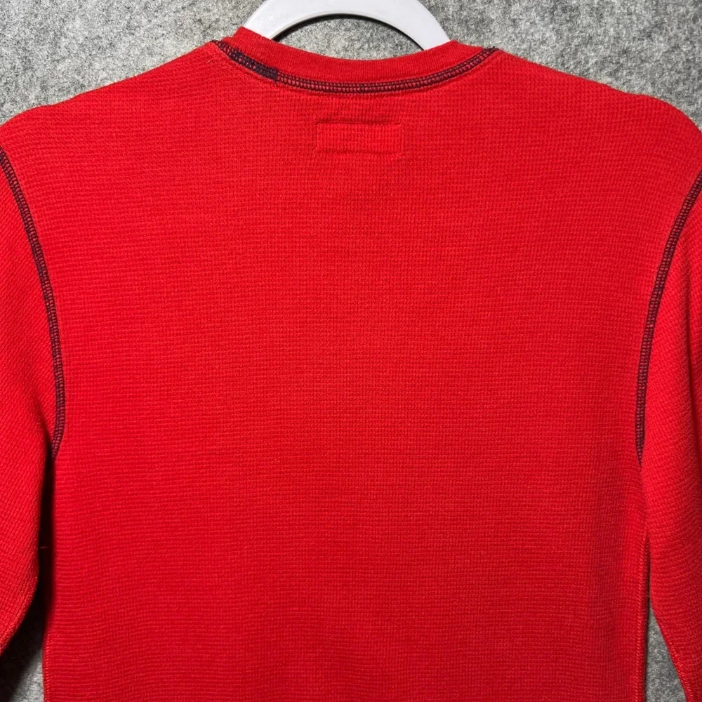 Polo‎ Ralph Lauren Mens Red Waffle Knit Thermal American Flag Sleep Shirt Small